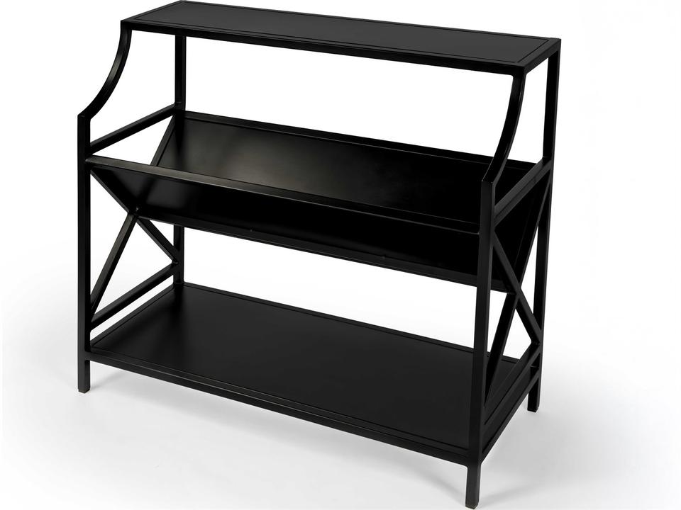 Specialty Keats 2-Tier Industrial Iron Bookcase in Distressed Black