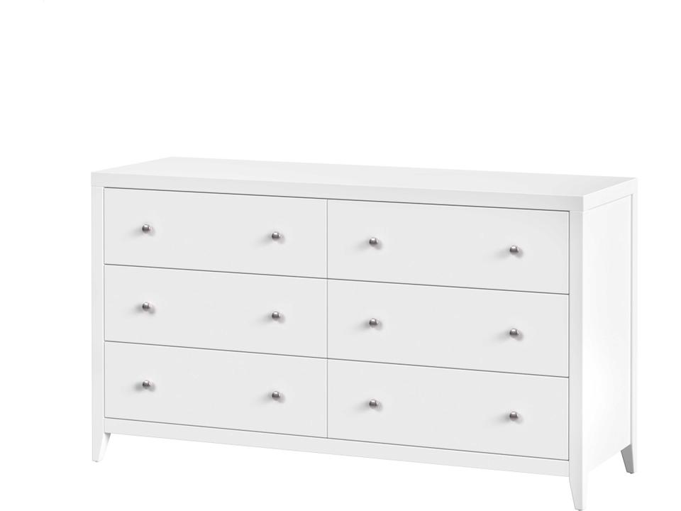 Specialty Dana 60-Inch 6-Drawer Dresser in Smooth White