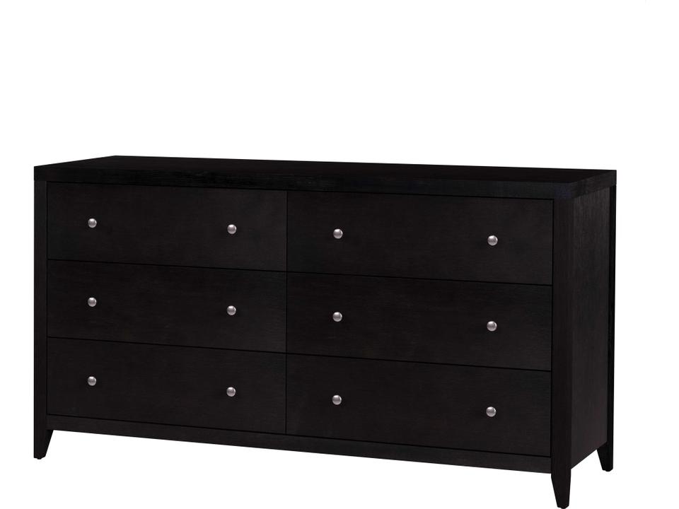 Dana 6-Drawer Wood Dresser in Coffee Finish