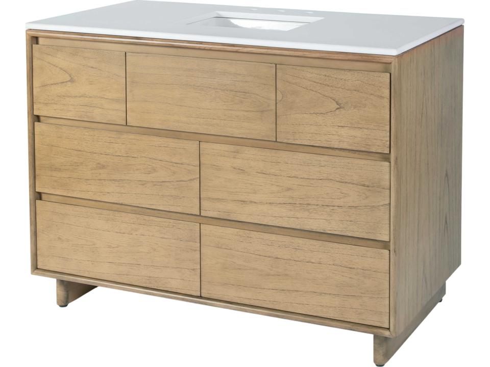 Specialty Halmstad 48-Inch Single Sink 6-Drawer Bathroom Vanity in Light Brown