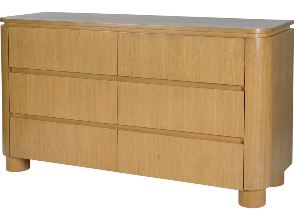 Specialty Company Genoa 6-Drawer Dresser in Light Brown Oak
