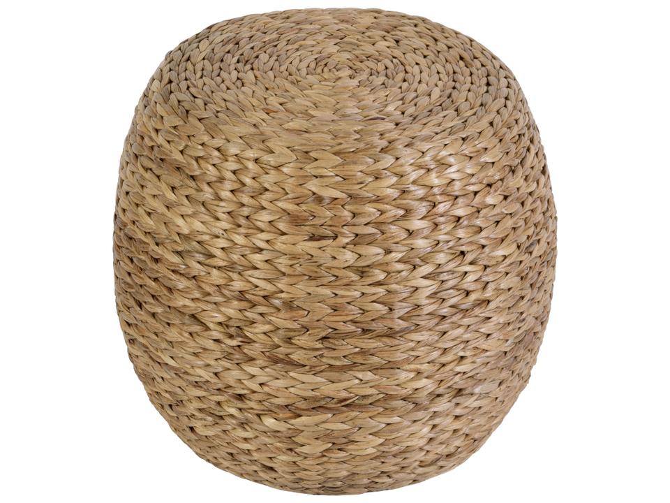 Portofino 22 in. W Water Hyacinth & Rattan Accent Stool Natural