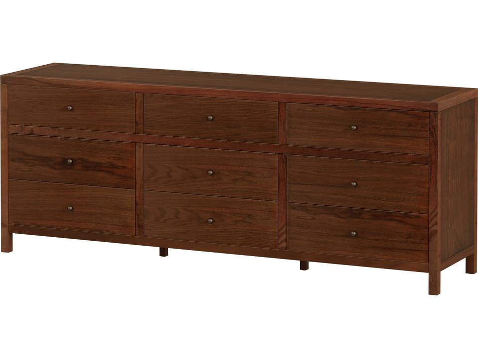 Nora 84-Inch 9-Drawer Dresser in Walnut Brown