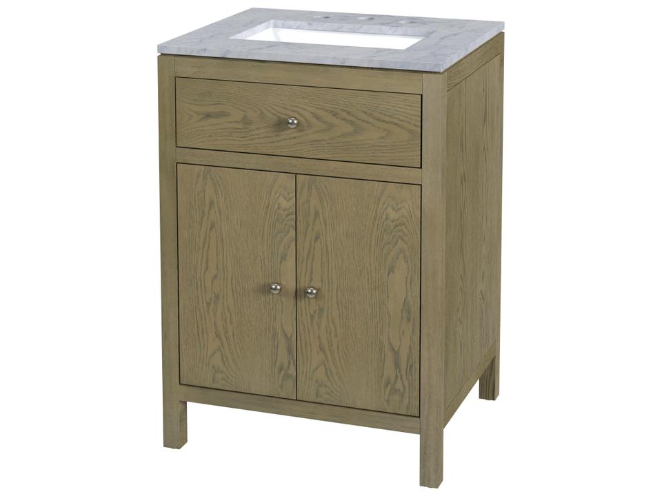 Nora 24 in. W Marble Top Bathroom Vanity Light Brown