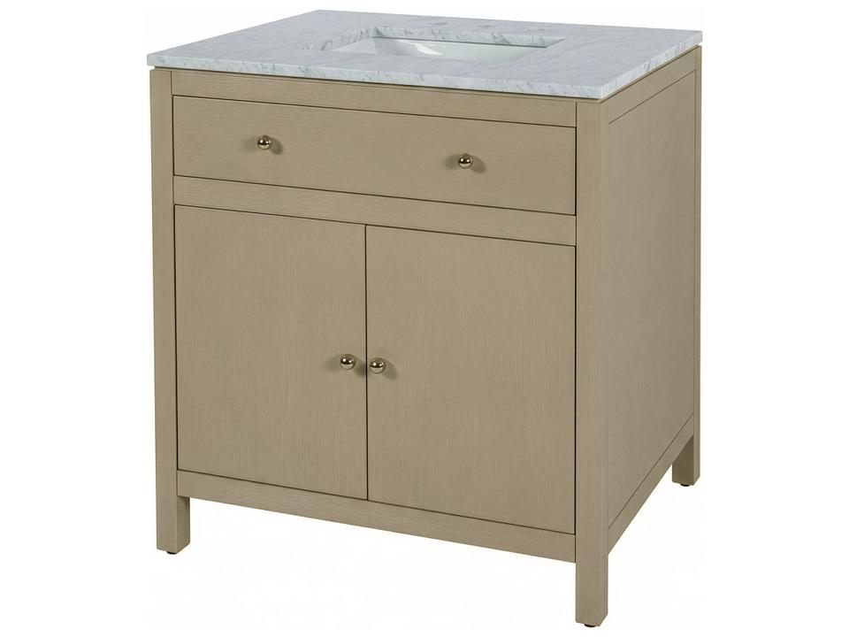 Nora 32 in. W Marble Top Bathroom Vanity Taupe