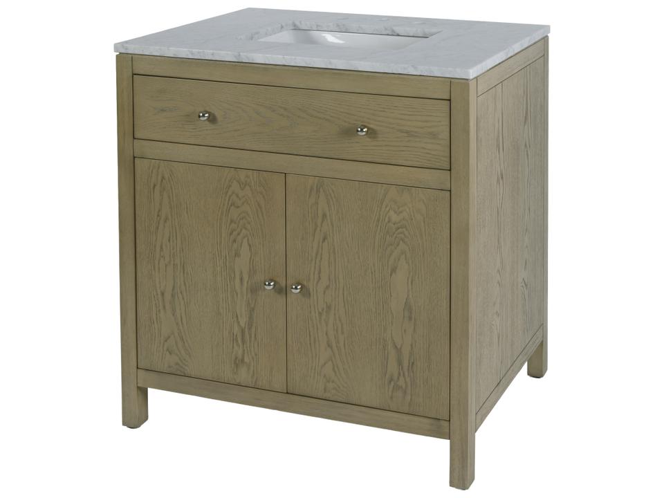 Nora 32 in. W Marble Top Bathroom Vanity Brown