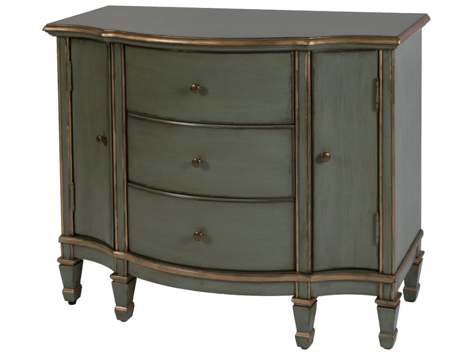 Sheffield 40"W Demilune Wood 3 Drawer Accent Cabinet Pastel Green