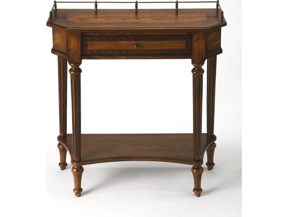 Charleston Umber Console Table with Drawer and Shelf