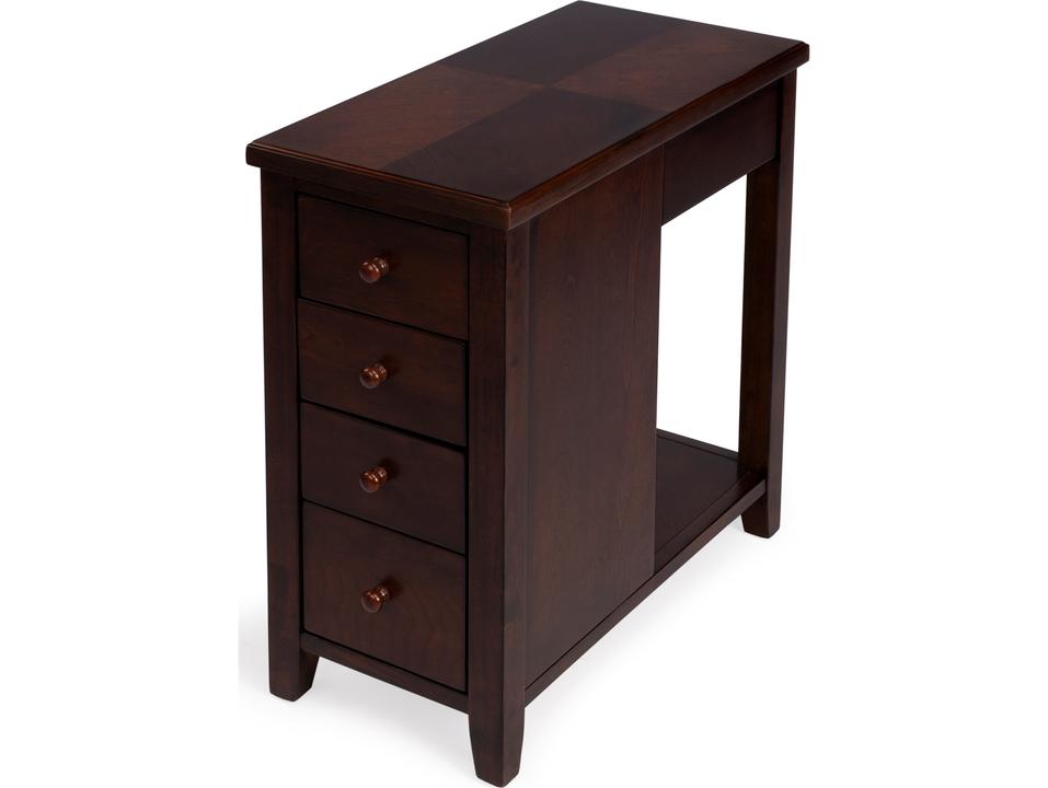 Specialty Kelton Rectangular 4-Drawer Side Table in Dark Cherry Brown
