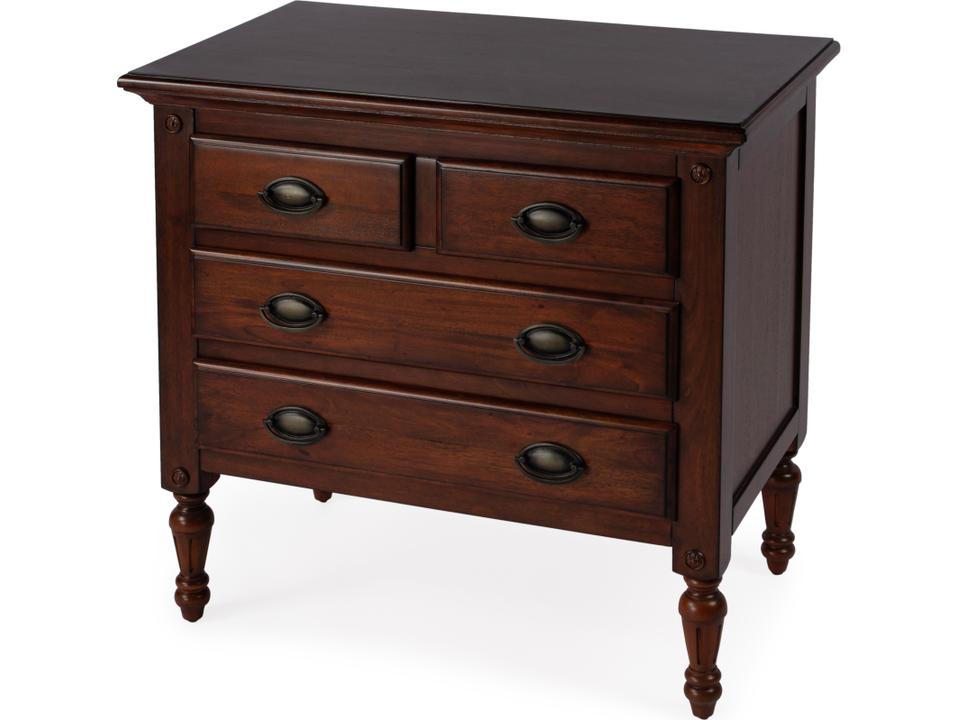 Specialty Easterbrook 4-Drawer Mahogany Wood Accent Chest in Dark Brown