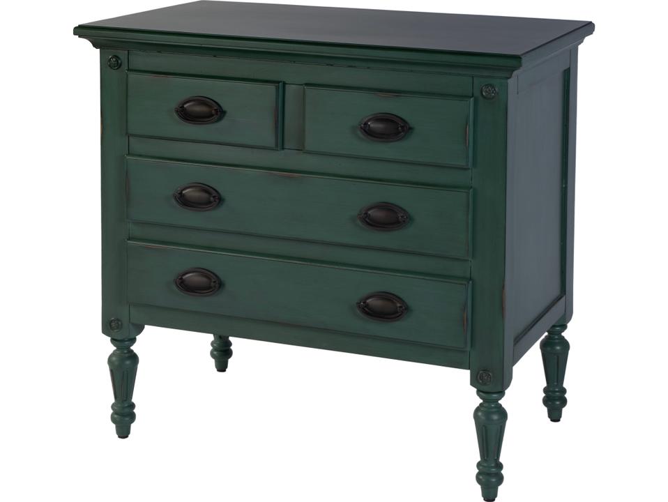 Specialty Company Easterbrook 4-Drawer Mahogany Accent Chest in Green with Bronze Hardware