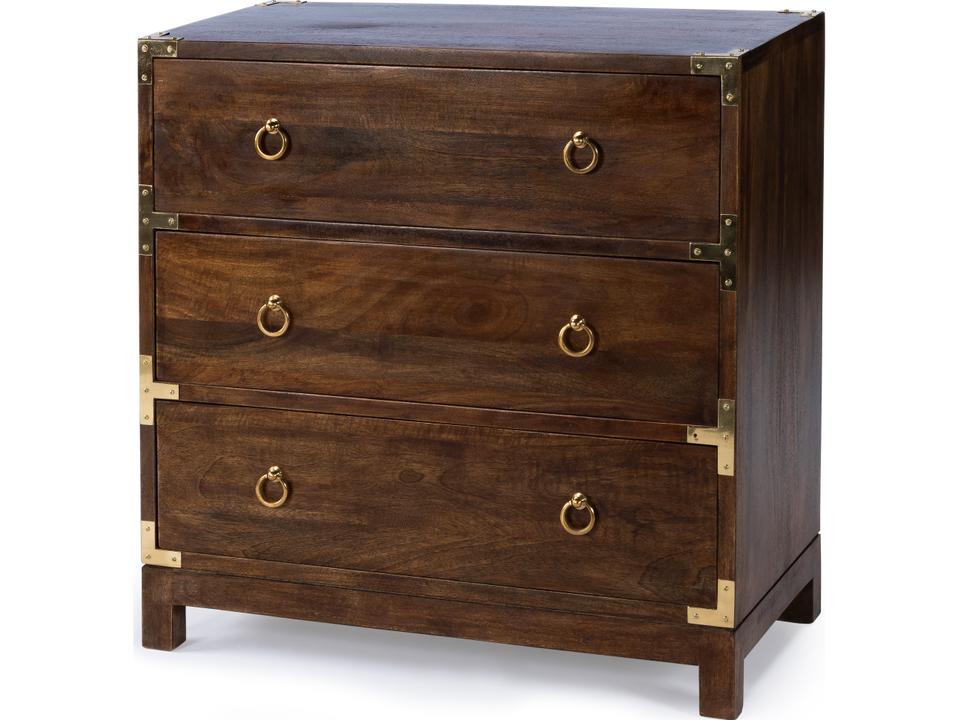 Specialty Company Forster Campaign 3-Drawer Dresser in Dark Walnut