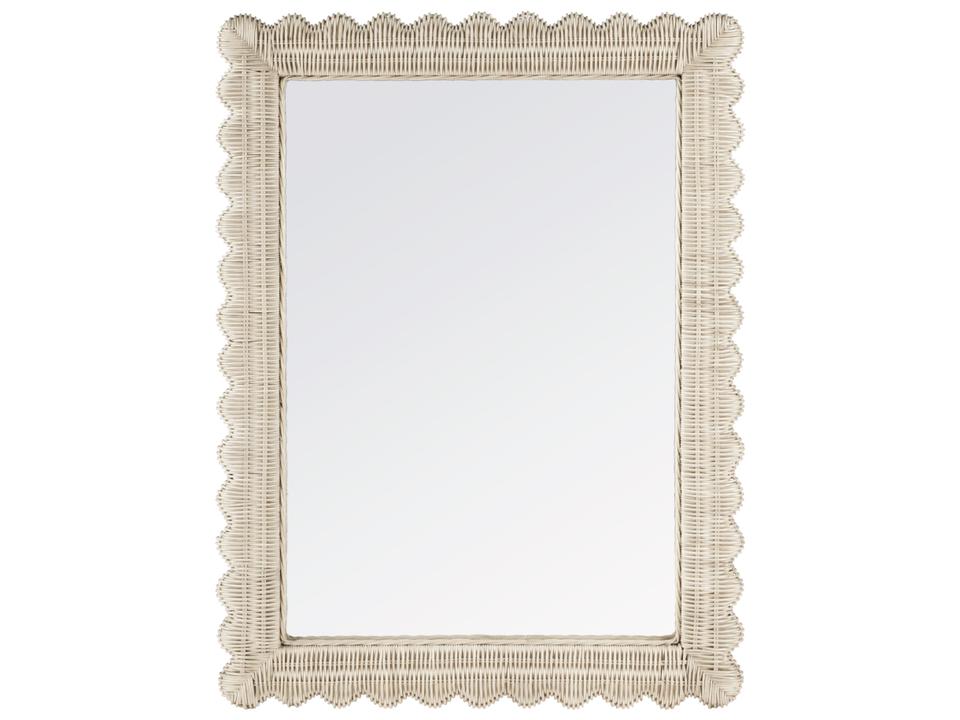 Flora 30" Rattan Wall Mirror Off-White