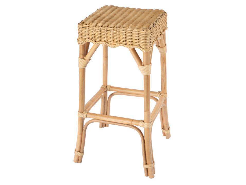 Flora 30-Inch Seat Height Rattan Backless Bar Stool in Light Brown