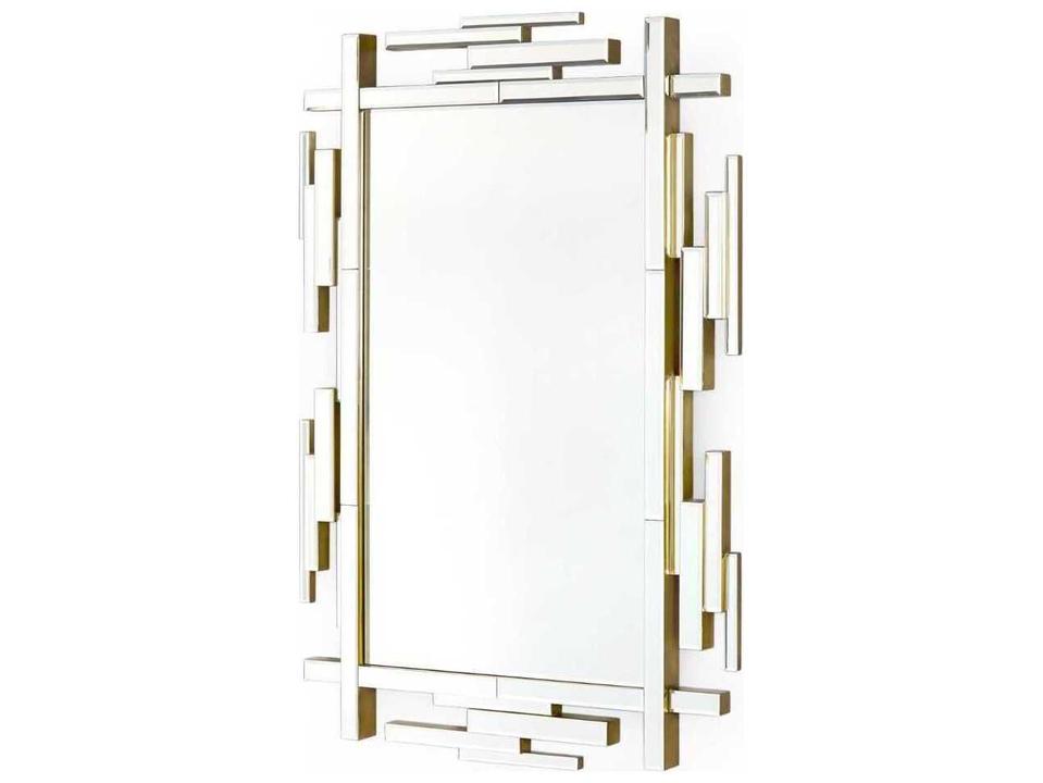 Edith Rectangular Wall Mirror in Polished Brass