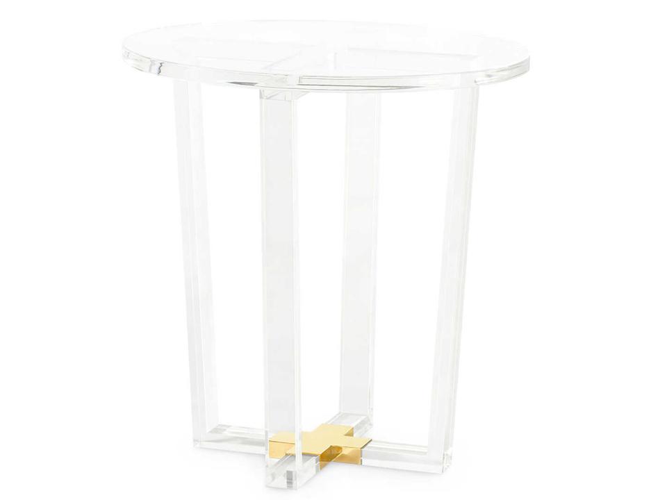 Oval Glass Clear End Table