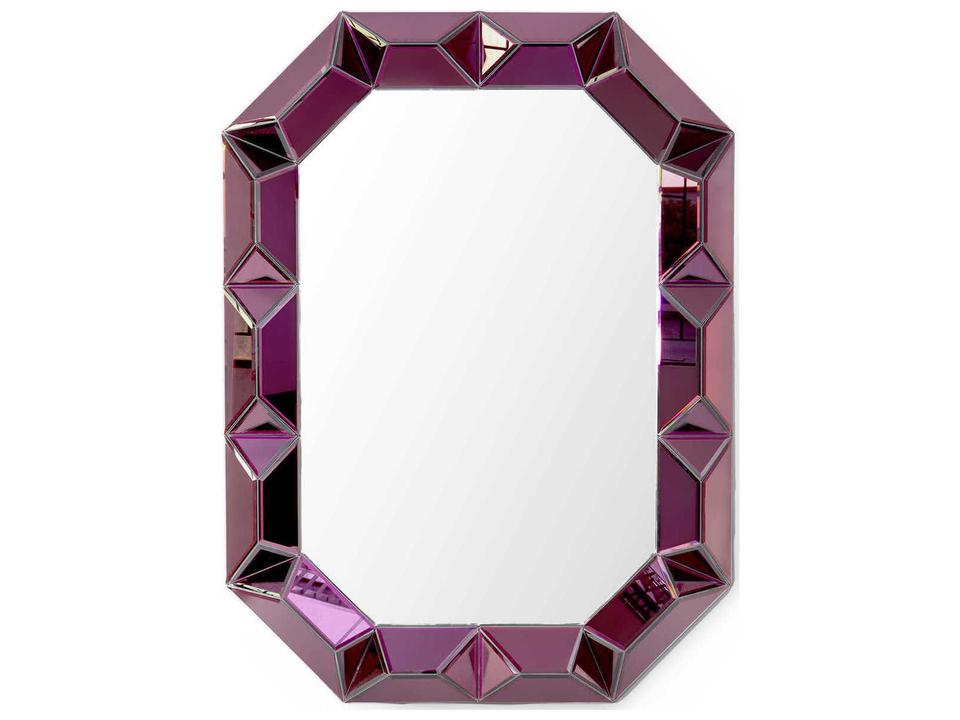 Villa and House Romano Alexandrite Purple Mirrored Glass Wall Mirror 34 x 46 Inch
