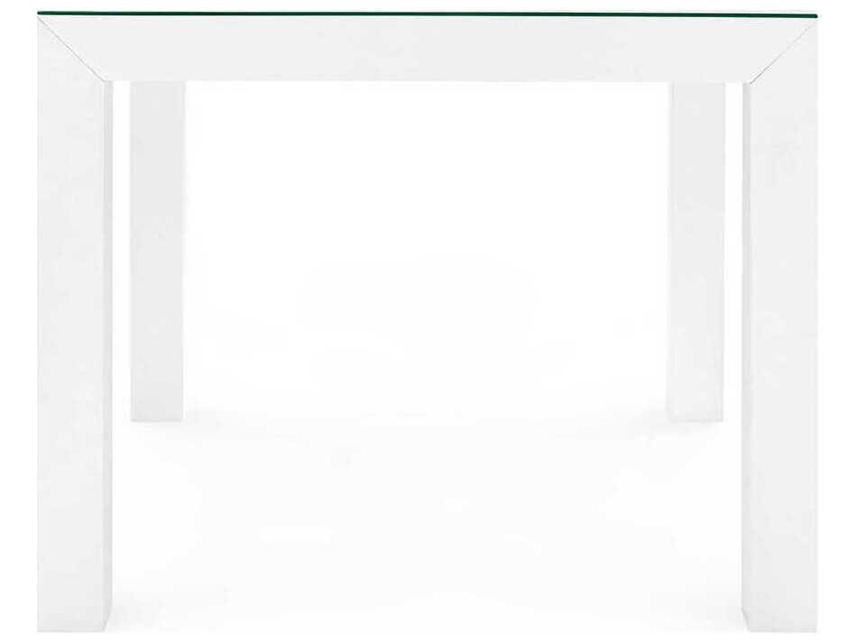 Valentina Square 36-Inch Game Table in Chiffon White Lacquered Grasscloth