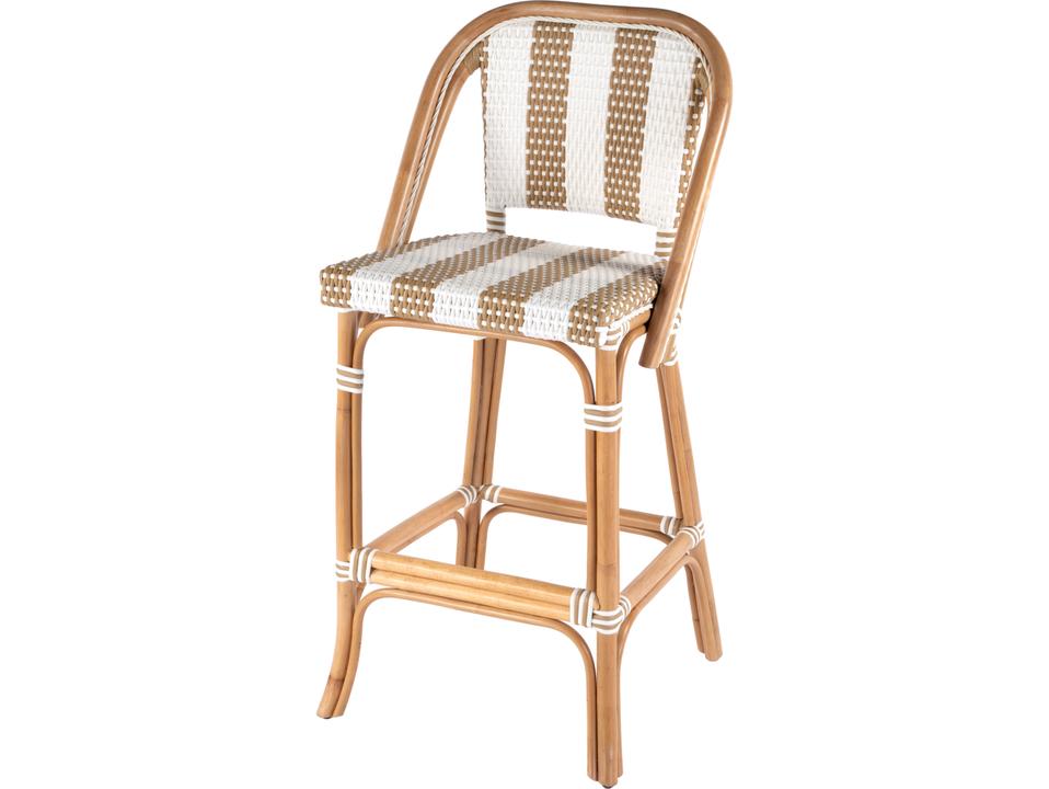 Lila Wicker Bar Stool in Distressed Natural
