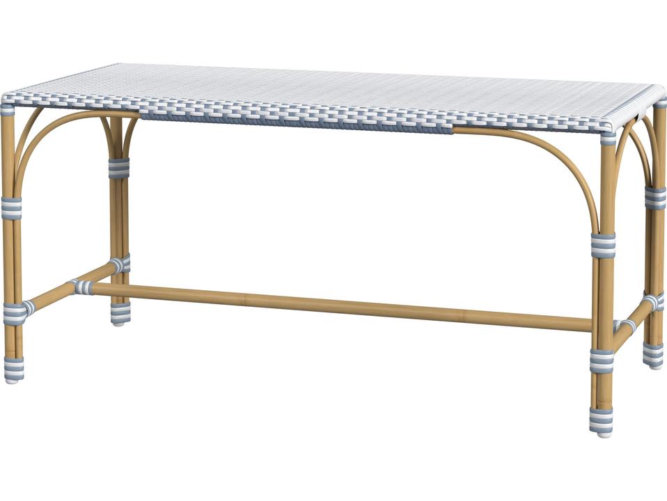 Tobias Aluminum Wicker Bench in Natural