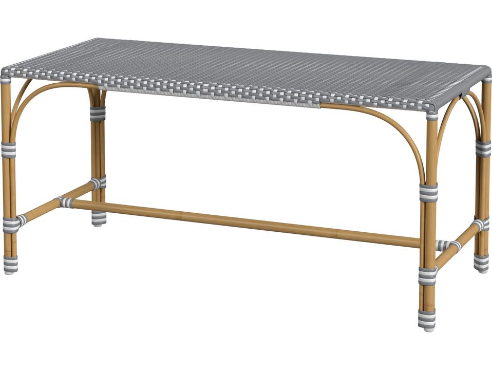 Tobias 40-Inch Aluminum Wicker Bench in Gray and Natural