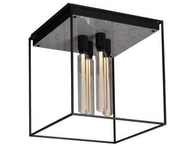 Caged Ceiling Light 4.0 4-Light Flush Mount White Marble