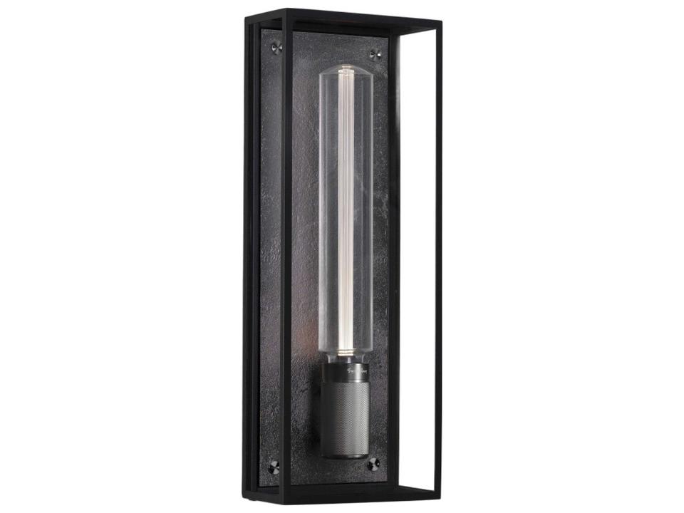 Caged Wet 1-Light Outdoor Wall Light in Gunmetal