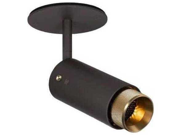 Exhaust Cylinder Spot Light in Brass Black