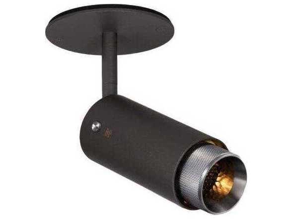 Exhaust 1-Light Steel Black Cylinder Spot Light