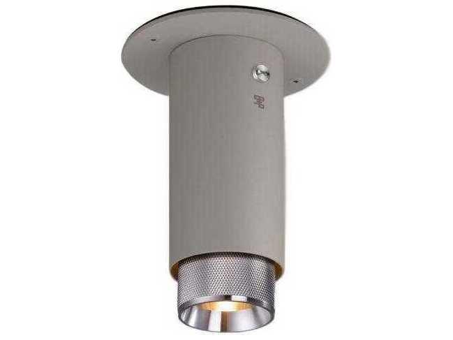 Exhaust 1-Light Steel Gray Cylinder Flush Mount