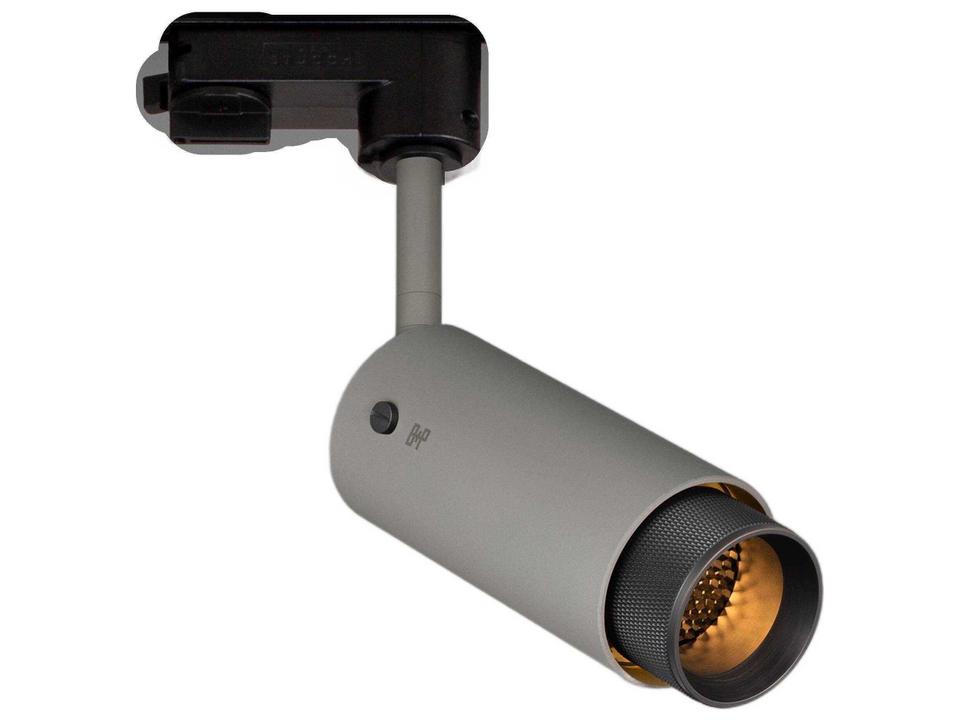Exhaust Track Light with Cross Knurl Baffle in Stone and Smoked Bronze