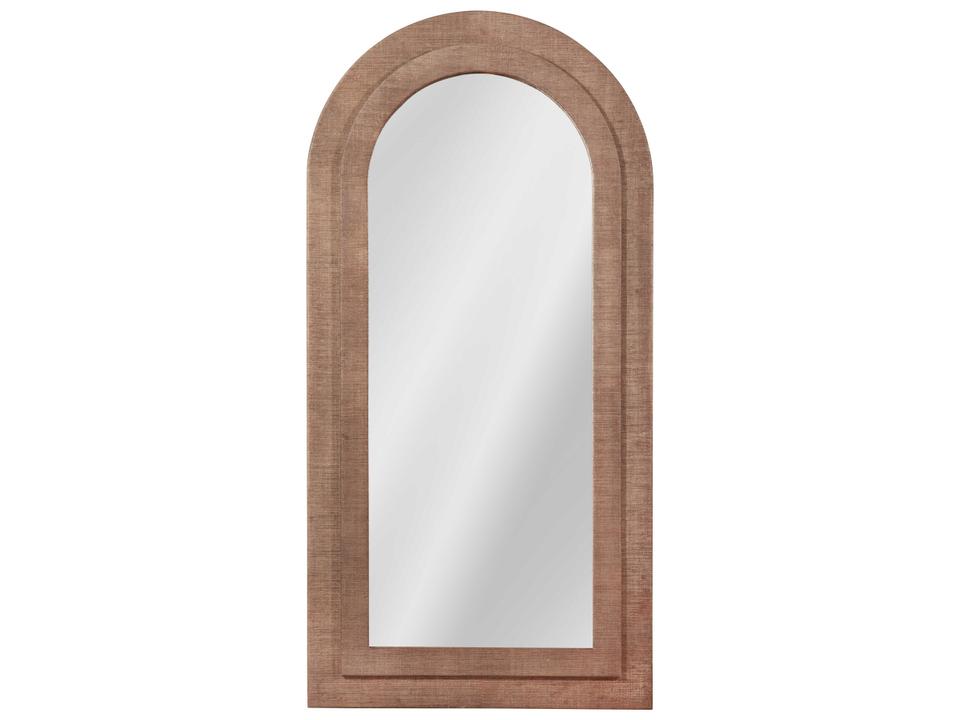 Haven Arch Floor Mirror in Wood and Raffia