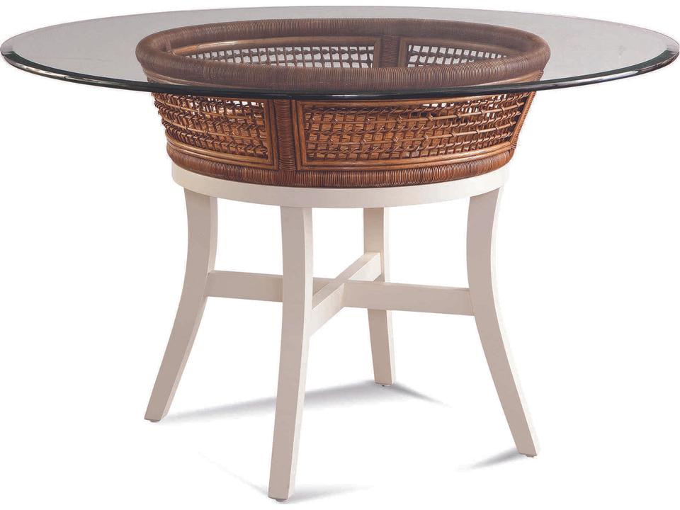 Boone 48-Inch Round Dining Table with Glass Top