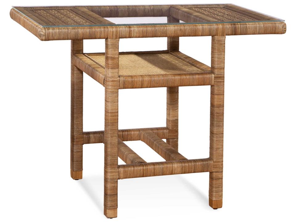 Pine Isle Rectangle Breakfast Table with Glass Top