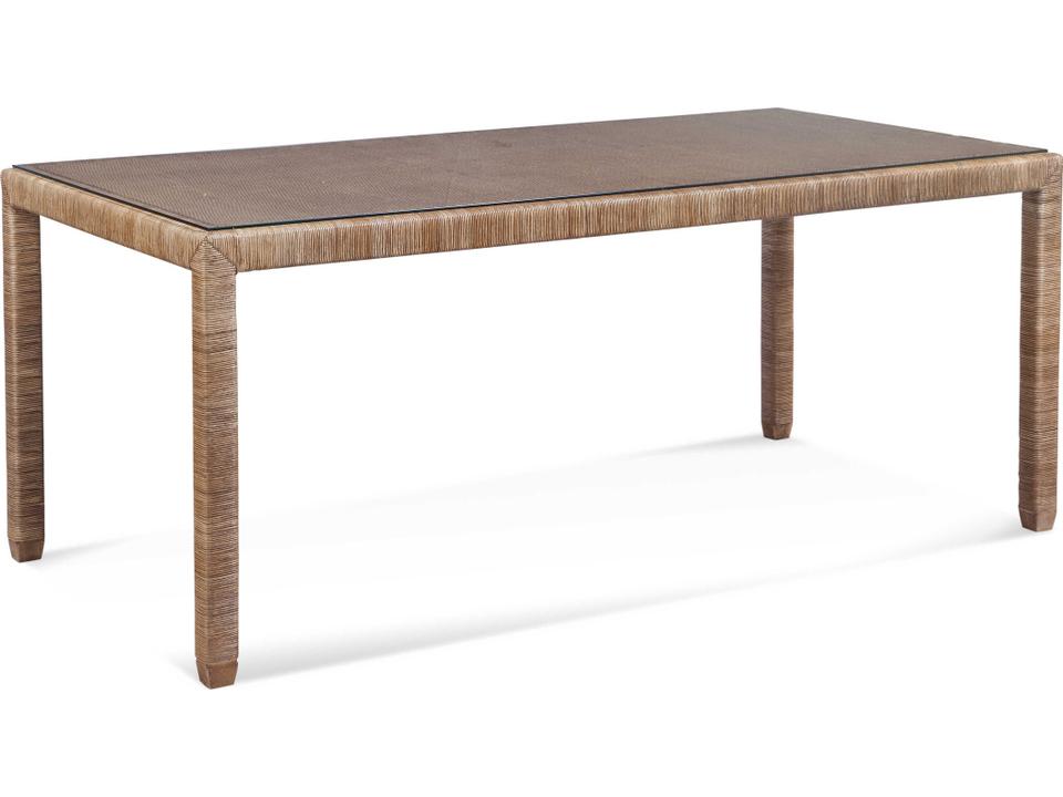 Pine Isle 72-Inch Rectangle Dining Table with Glass Top
