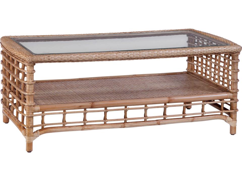 Bridgehampton Rectangular Glass Table Wicker and Rattan