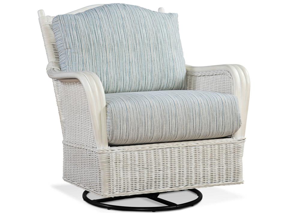 Bodega Bay Swivel Glider Accent Chair in Rattan