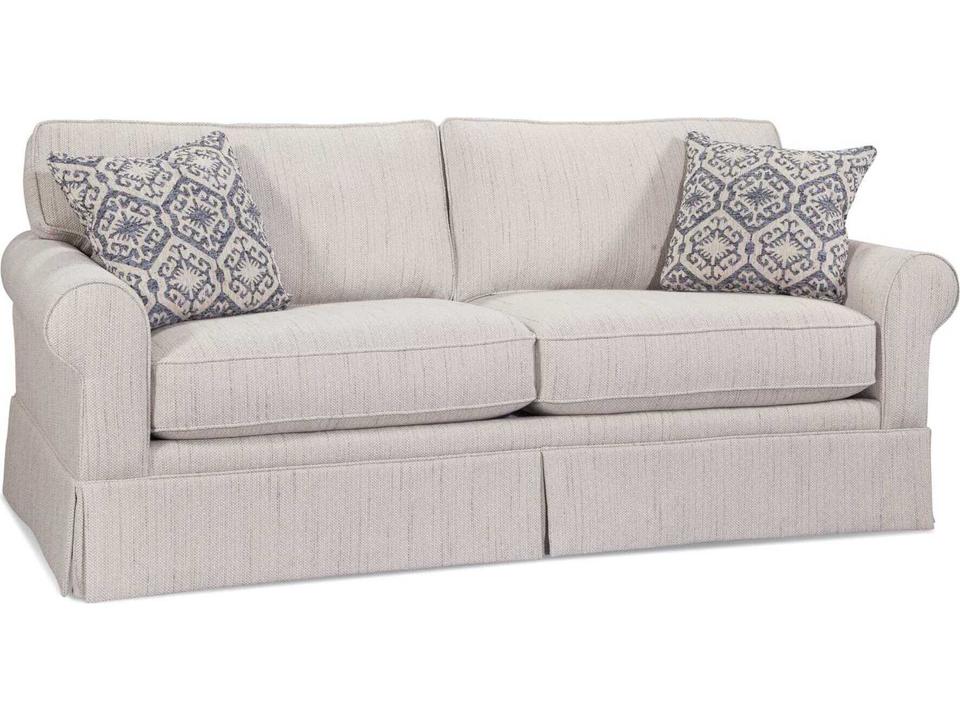 Benton 3-Seat Queen Sleeper Sofa with Rolled Arms and 2 Throw Pillows