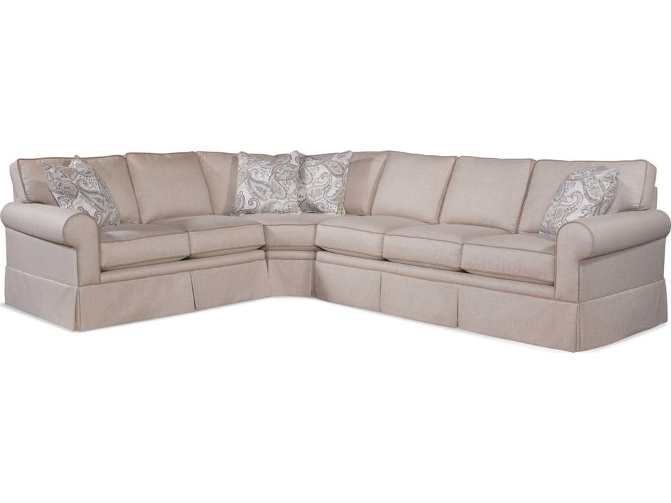 Benton 3-Piece L-Shape Sleeper Sectional with Rolled Arms
