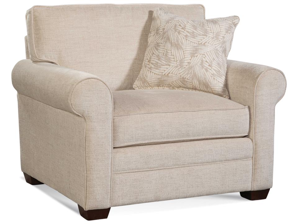 Bedford Fabric Accent Chair with Rolled Arms and Tapered Feet