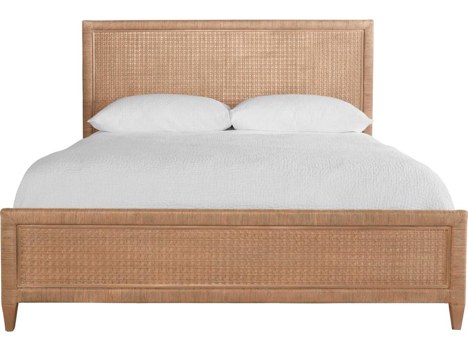 Naples Queen Panel Bed in Wicker and Rattan