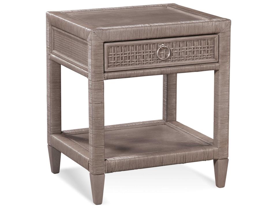 Naples Rattan and Hardwood Nightstand with 1 Drawer