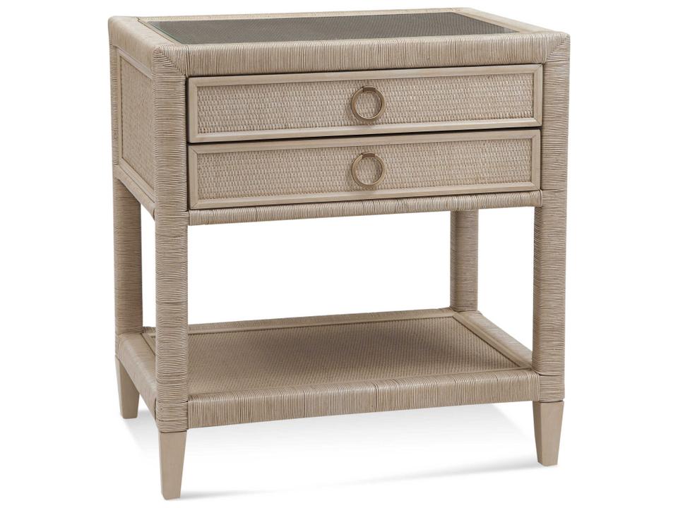 Sabal Bay Two-Drawer Nightstand with Glass Top