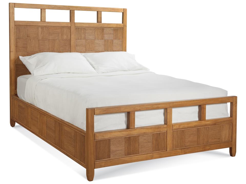 Cora Brown Rattan King Panel Bed