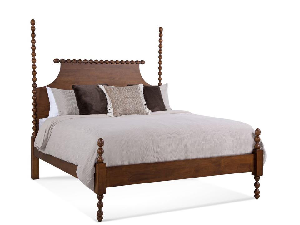 Emily Queen Four Post Spindle Bed Transitional Wood