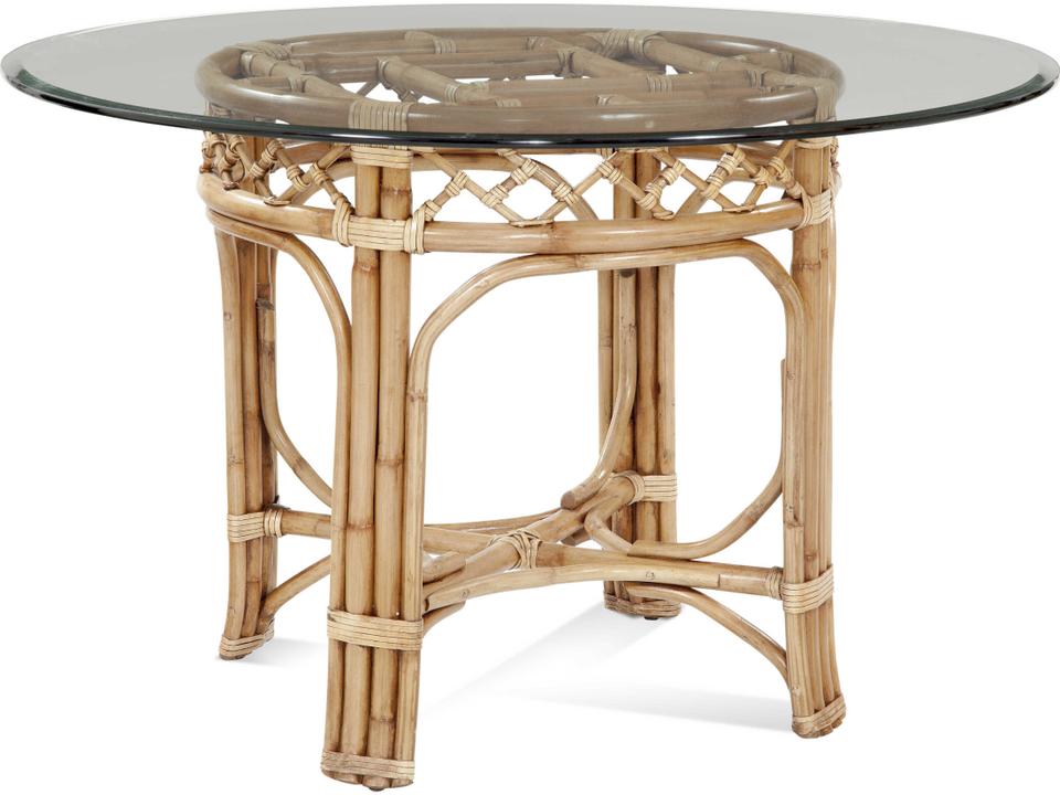 Chippendale 60 Inch Round Glass Dining Table with Beveled Edge