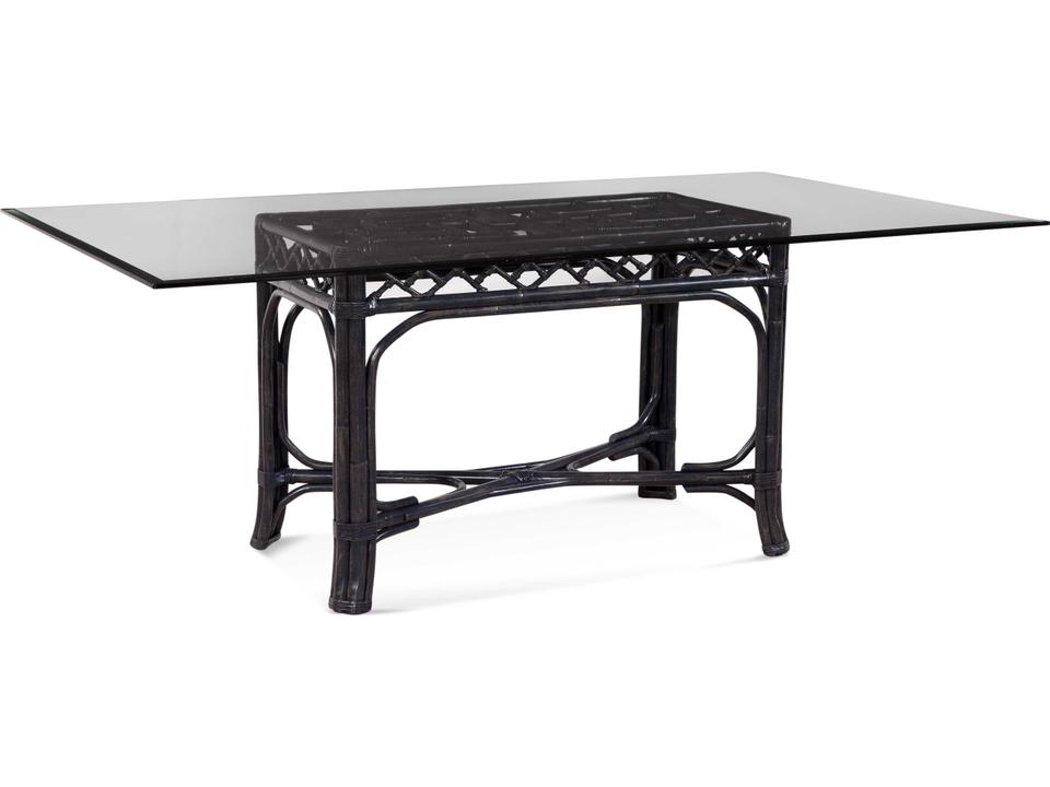 Chippendale Rectangular 78-Inch Dining Table with Glass Top