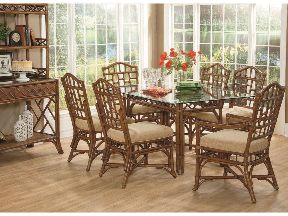 Chippendale Rattan Dining Room Set