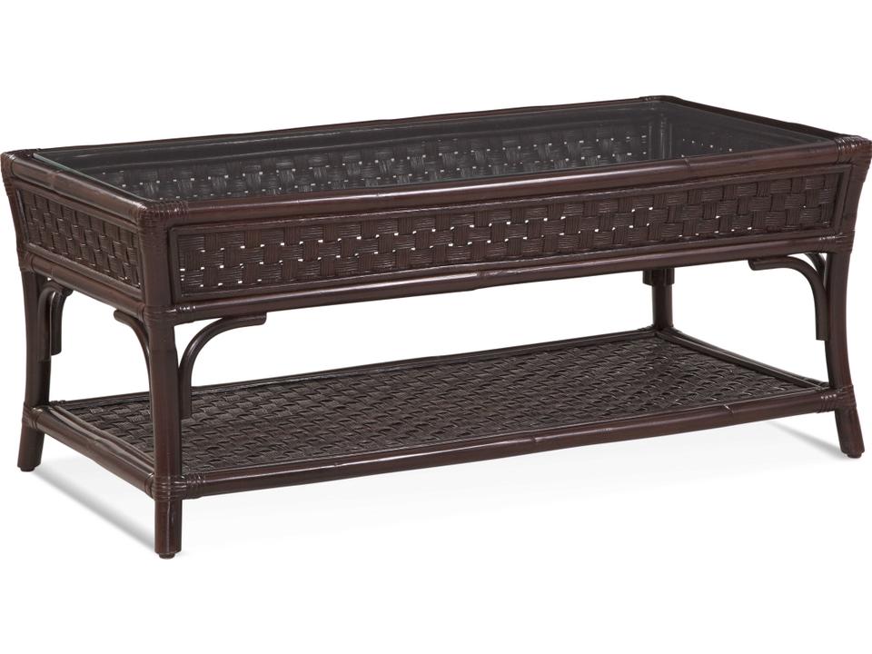 Boca Rectangle Table with Glass Top and Shelf