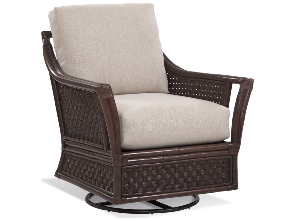 Boca Swivel Glider Accent Chair in Wicker and Rattan